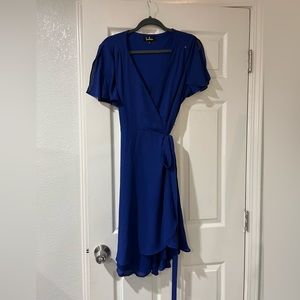 Lulu’s Blue Midi Wrap Dress